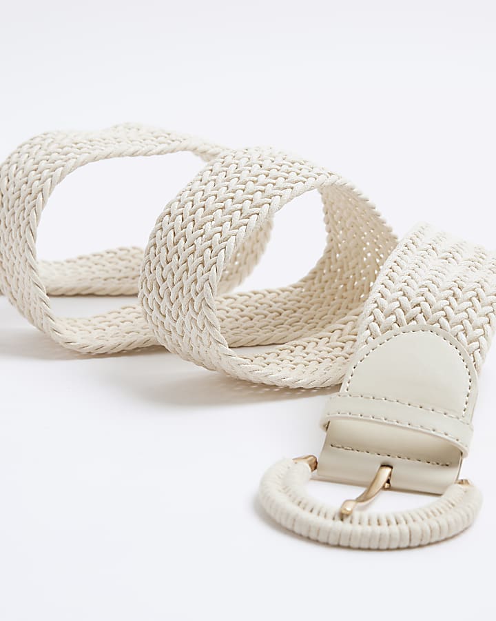 Beige Macrame Rope Belt