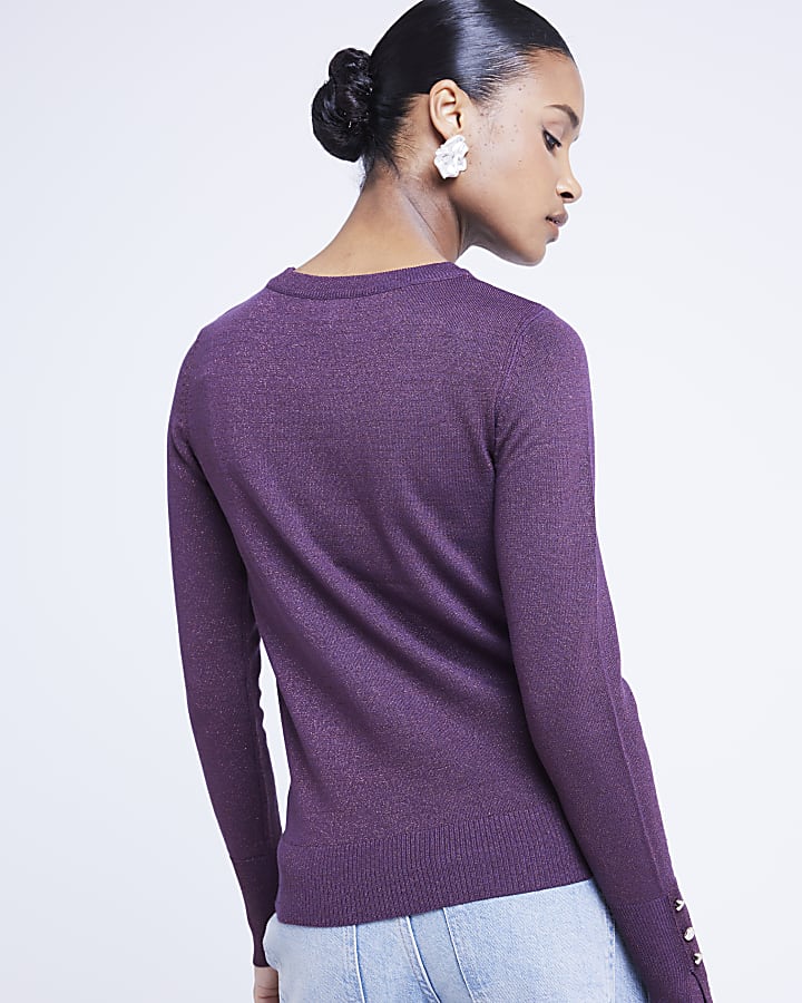 Red Fine Knit Long Sleeve Top