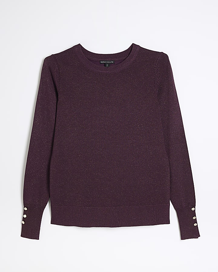 Red Fine Knit Long Sleeve Top