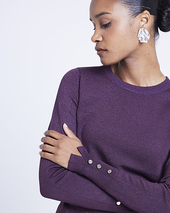 Red Fine Knit Long Sleeve Top