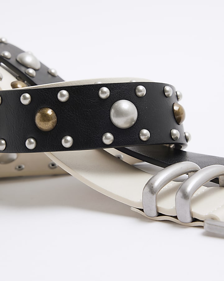 Black Studded Buckle Belt