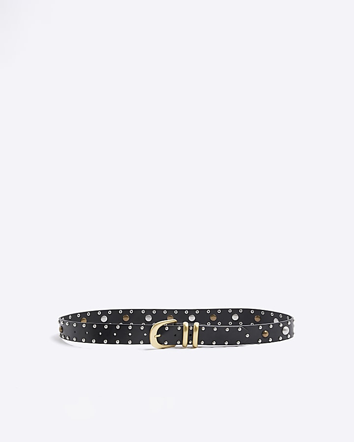 Black Studded Buckle Belt