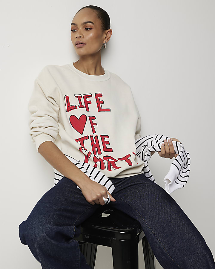 Cream graphic sweatshirt