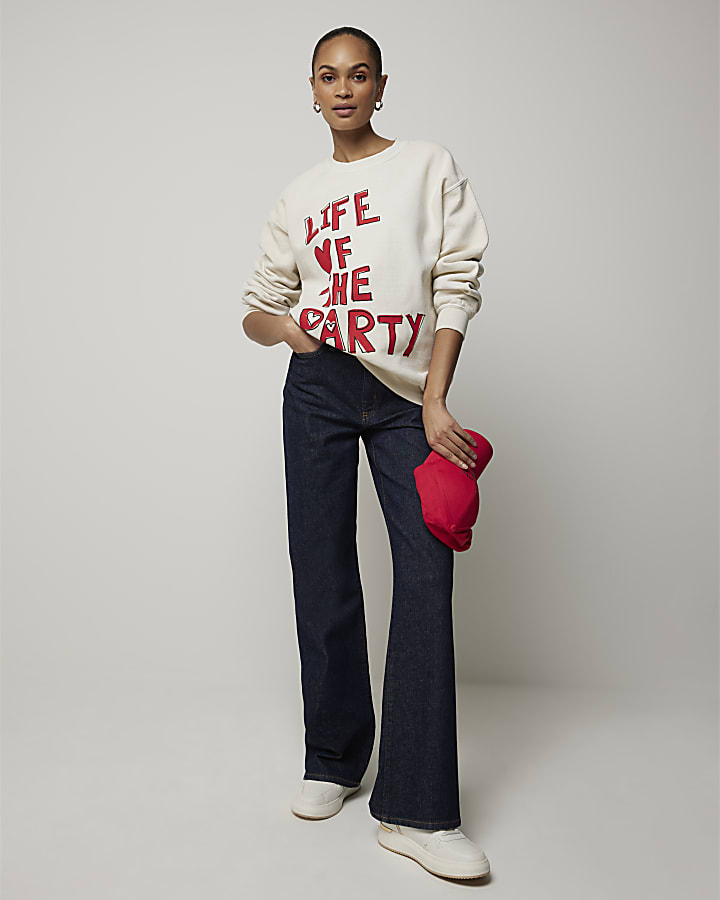 Cream graphic sweatshirt