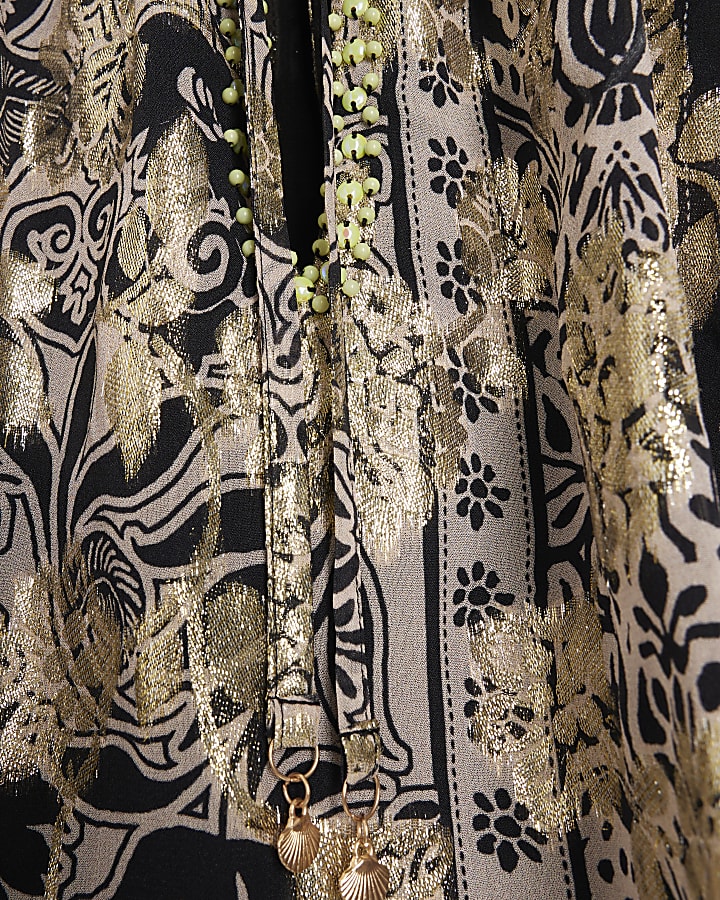 Petite black glitter floral playsuit