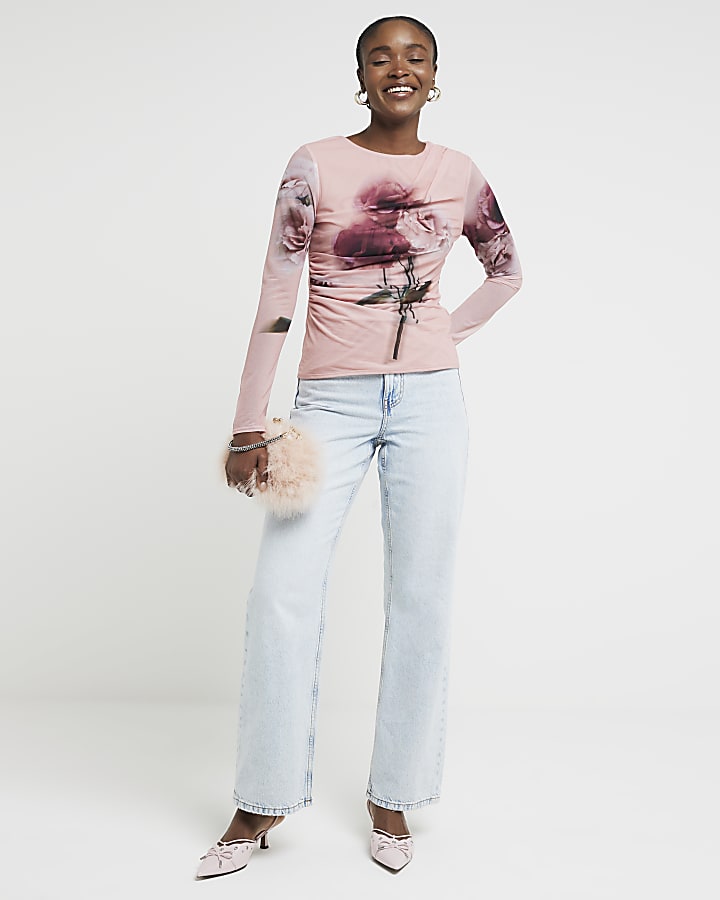 Pink chiffon top online