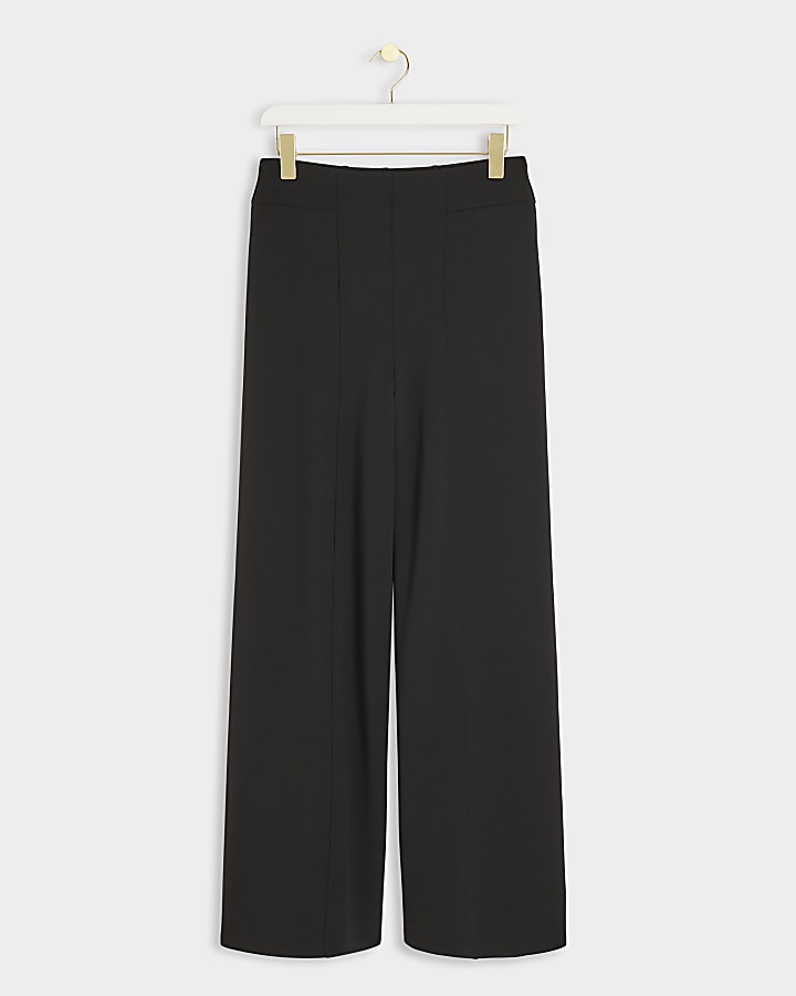 Black wide leg trousers