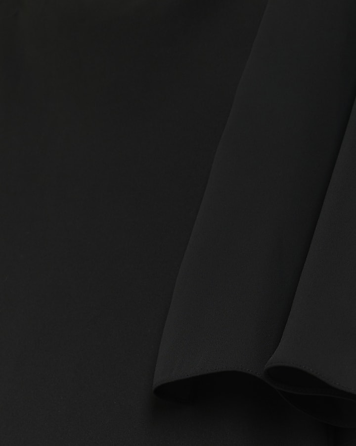 Black Cape Detail Shift Mini Dress