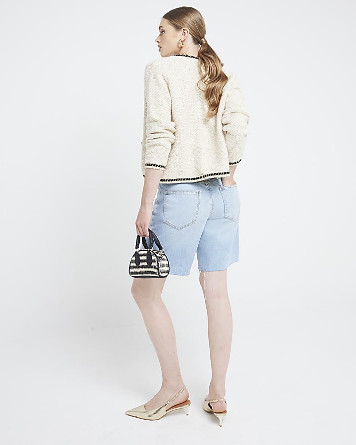 Cream textured cardigan