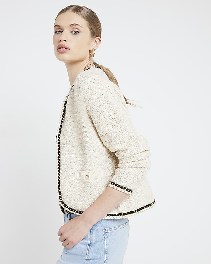 Cream textured cardigan