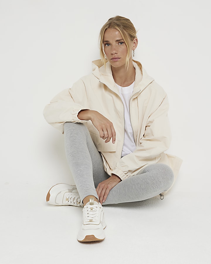 Cream Zip Front Anorak Jacket