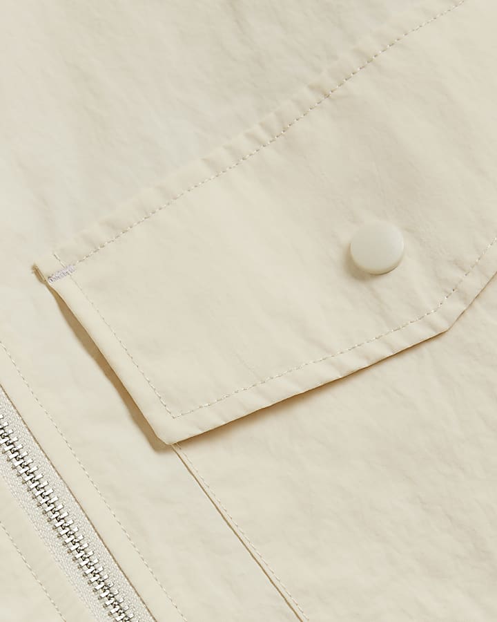 Cream Zip Front Anorak Jacket
