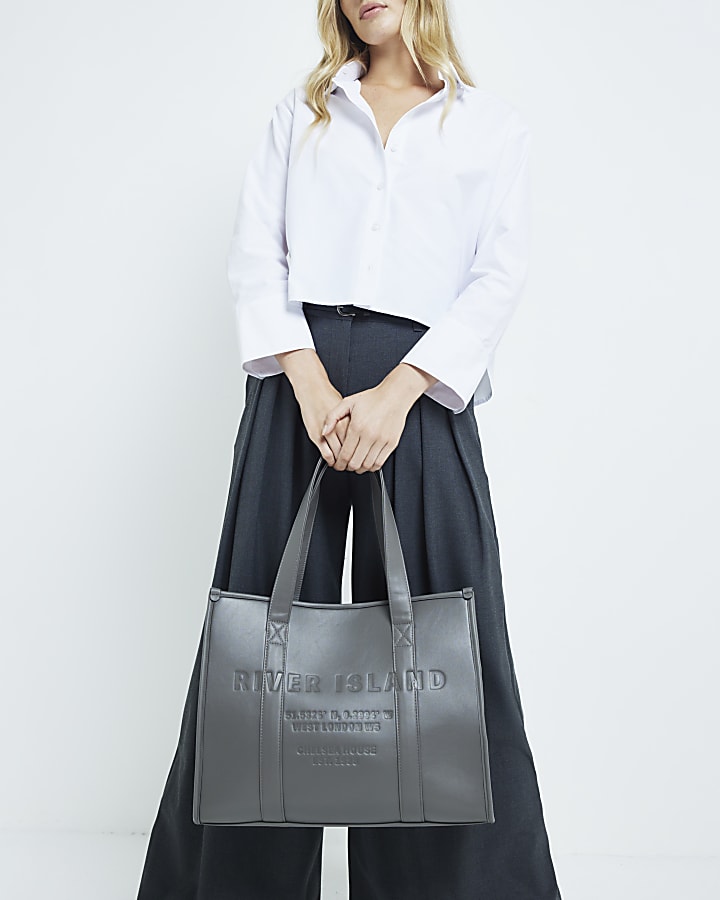 River island grey bag online