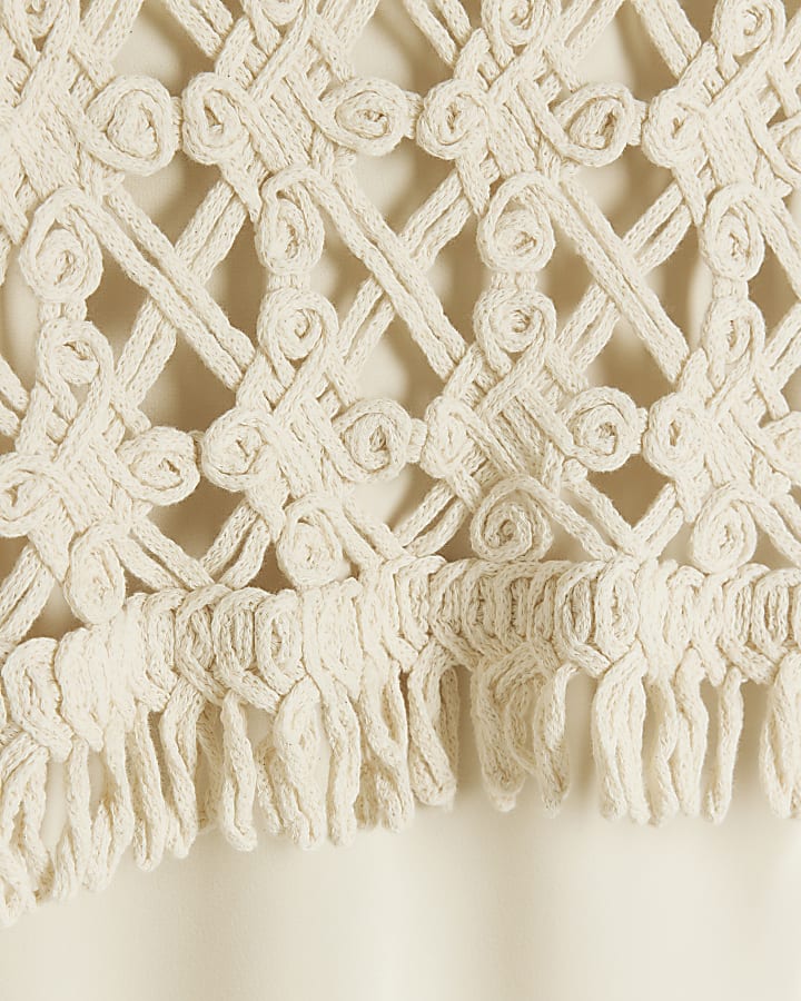 Cream crochet hybrid 2 in 1 dress
