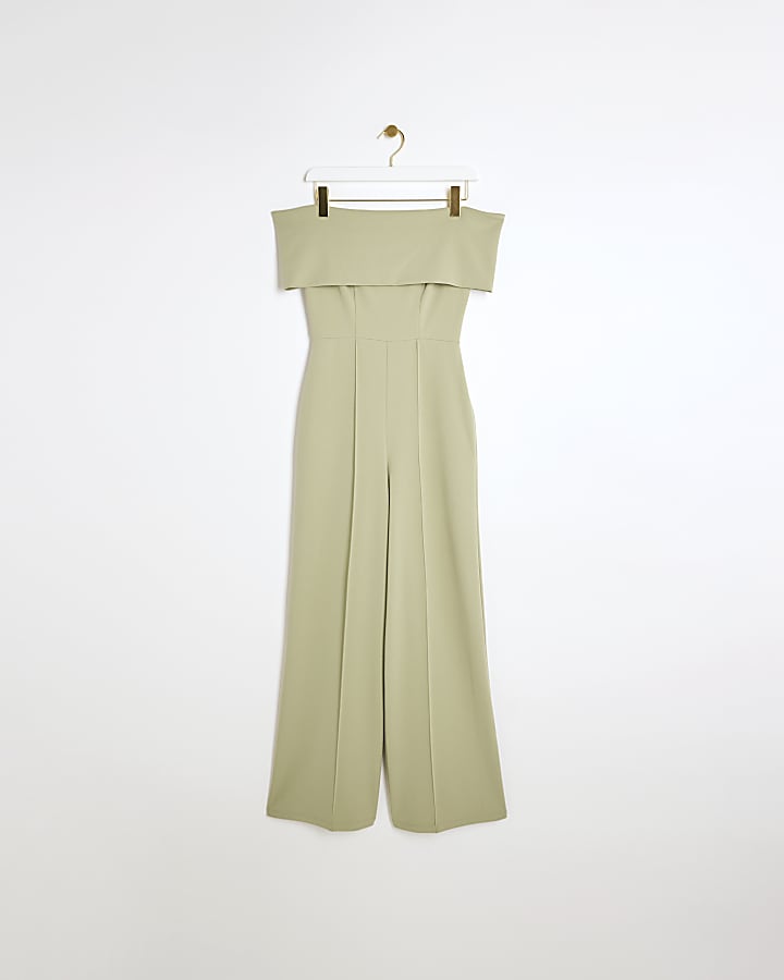 Green Bardot Jumpsuit