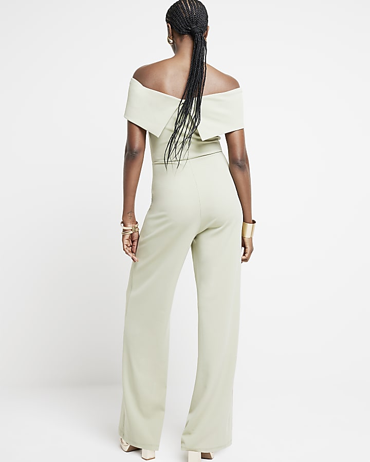 Green Bardot Jumpsuit