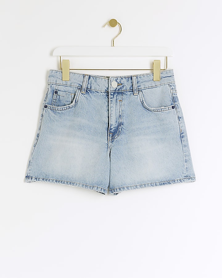 Blue a line denim shorts