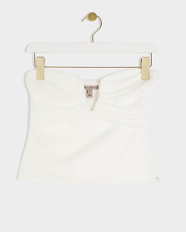 Cream chiffon bandeau top