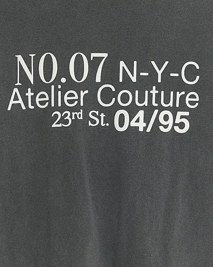 Grey washed graphic t-shirt