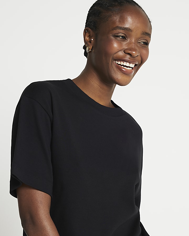 Black oversized plain t-shirt