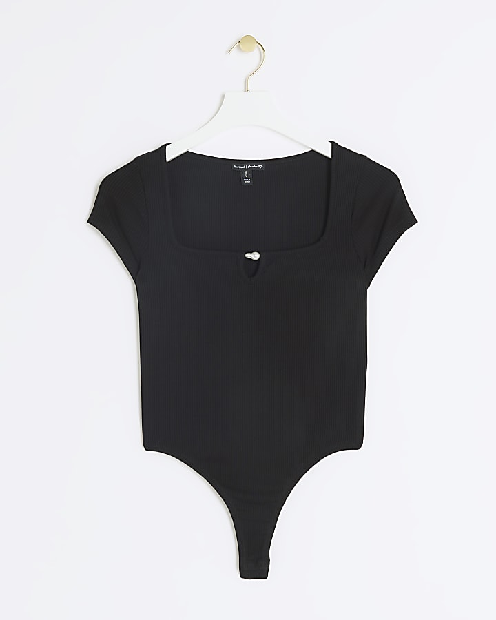 Black pearl detail bodysuit