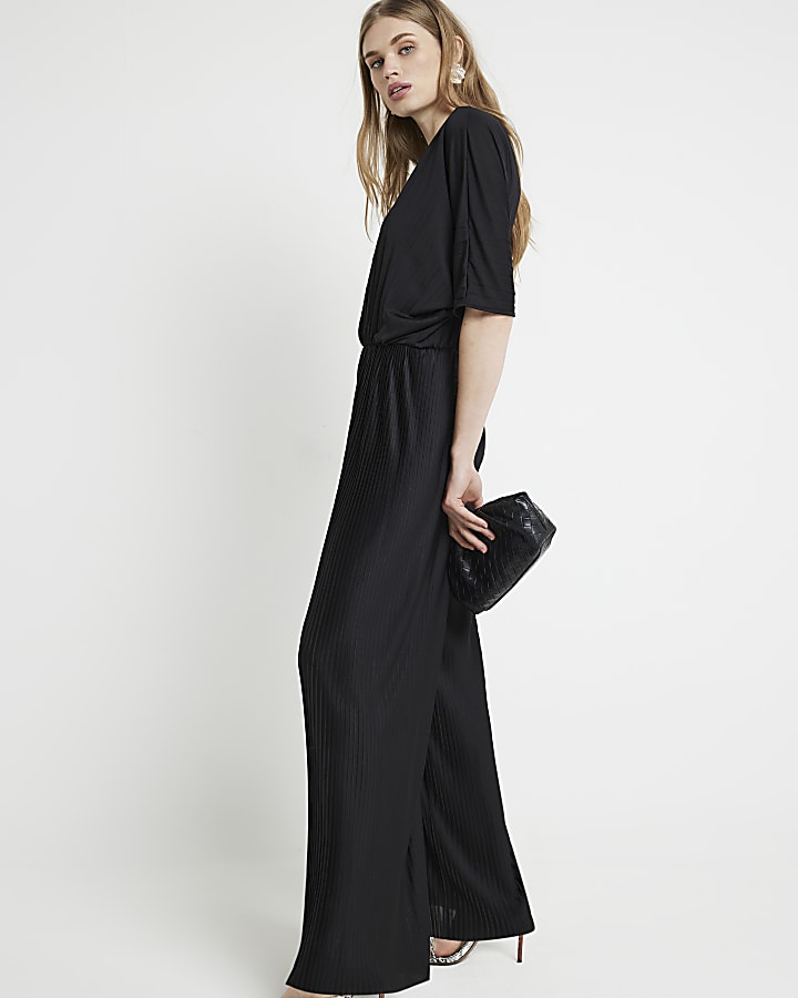 Black Pleated Jumpsuit