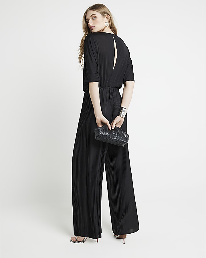 Black Pleated Jumpsuit