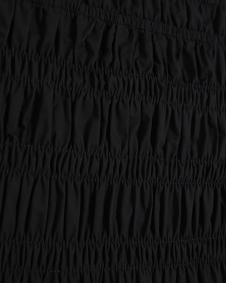 Black shirred cami top