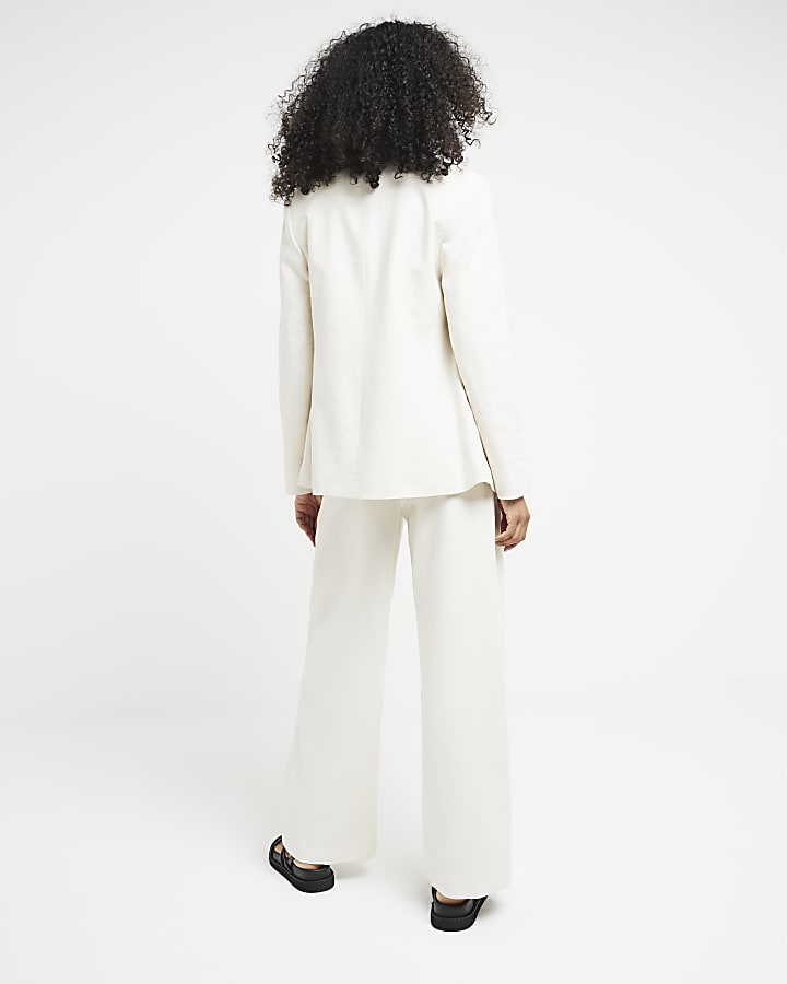 Cream linen blend blazer