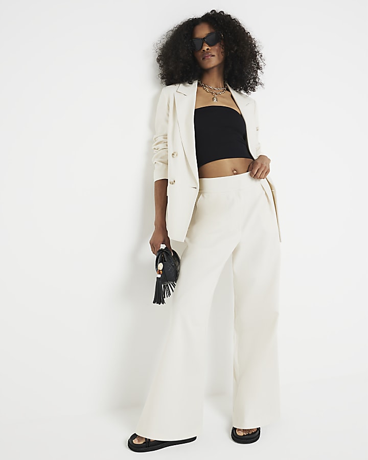 Cream linen blend blazer