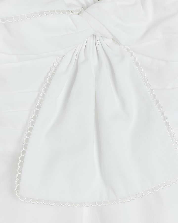 White Bow Peplum Cami top