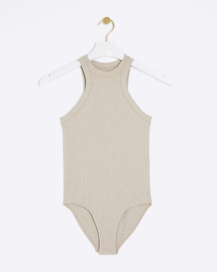 Khaki Seamless Textured Bodysuit