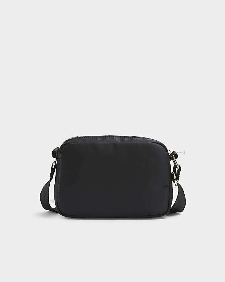 Black quilted zip camera bag