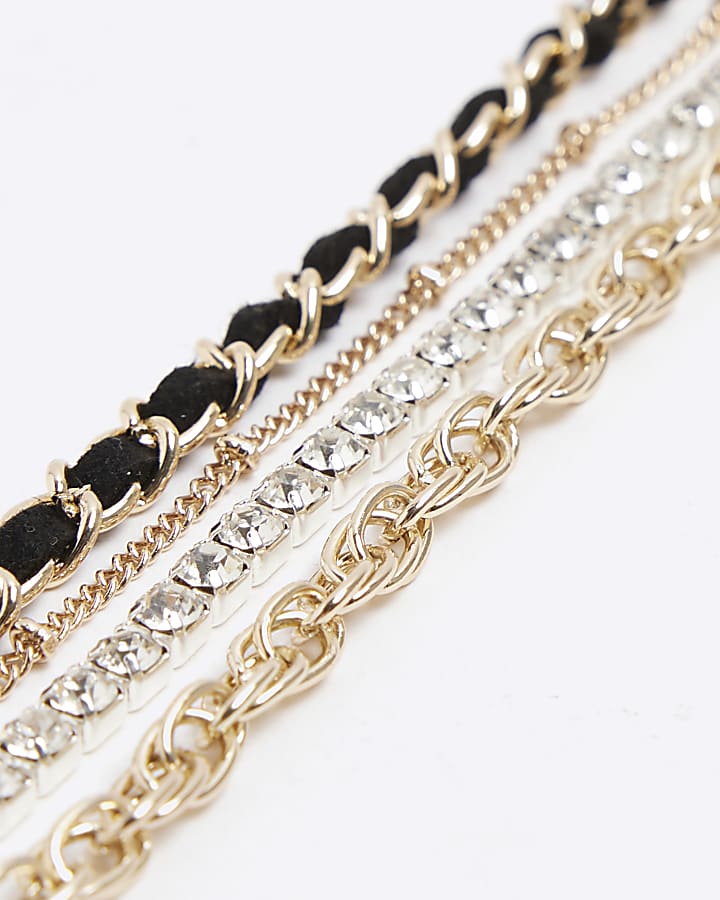 Gold chain bracelet multipack