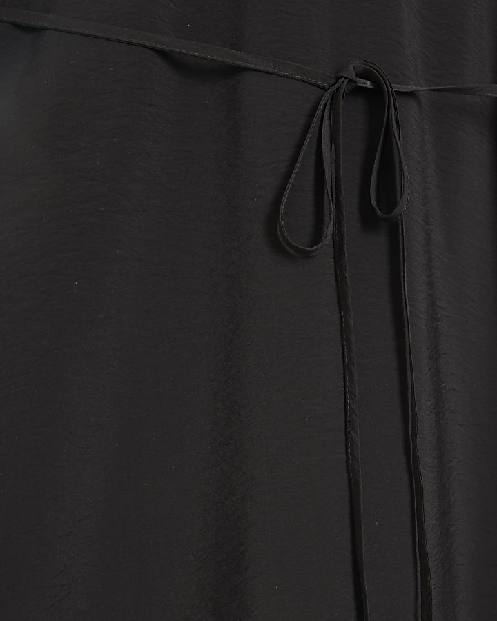 Plus Black Frill Sleeve Shift Maxi Dress