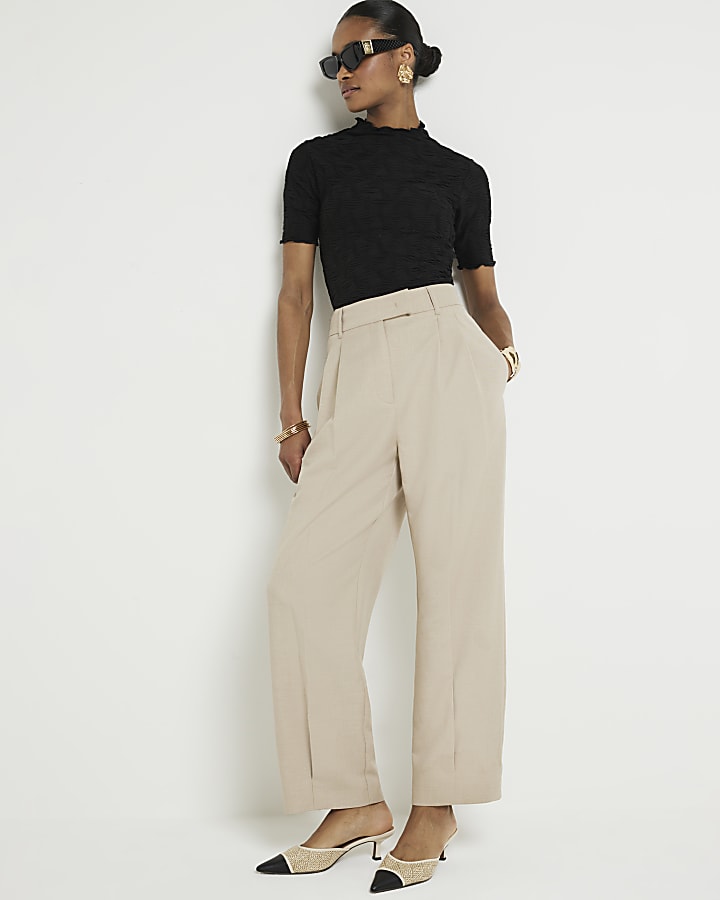 Black Textured Mesh Top