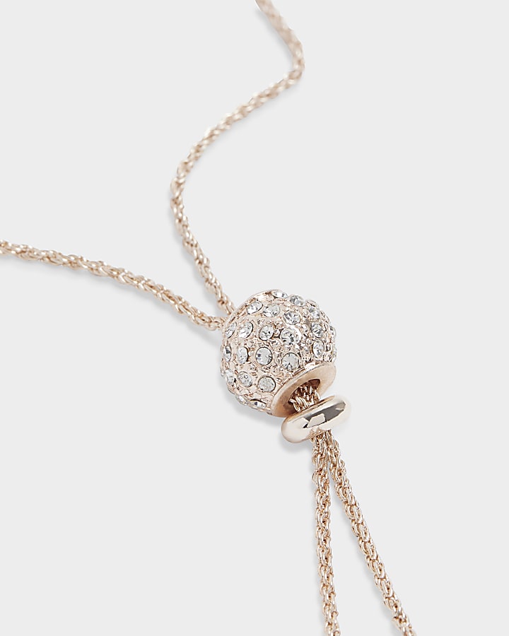 Rose Gold Diamante Ball Necklace