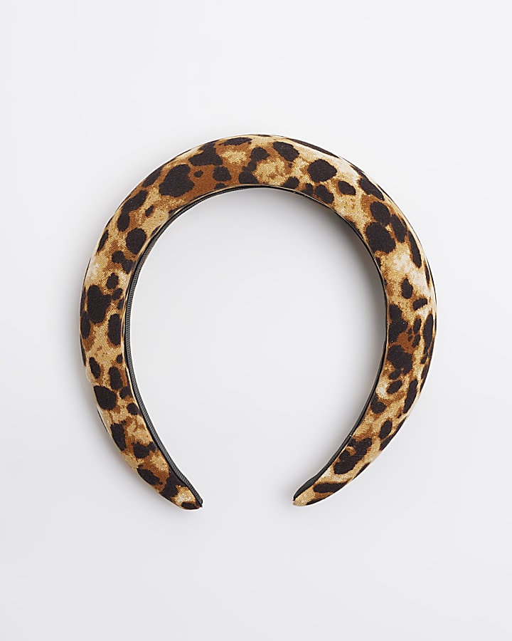 Multi colour chunky leopard print headband
