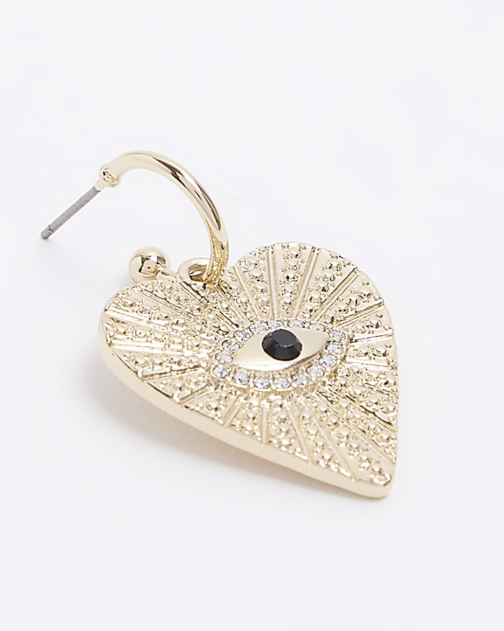 Gold Evil Eye Drop Earrings
