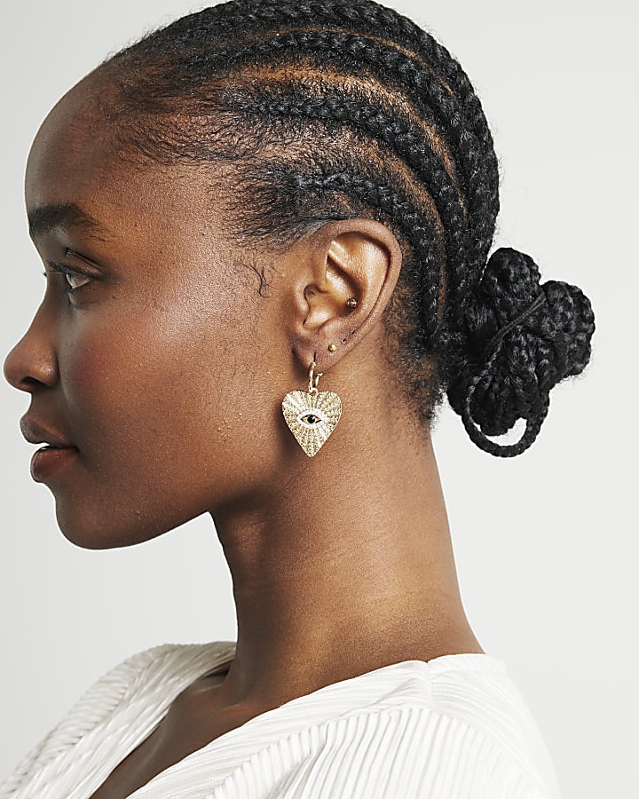 Gold Evil Eye Drop Earrings