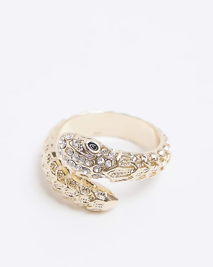 Gold colour snake wrap ring