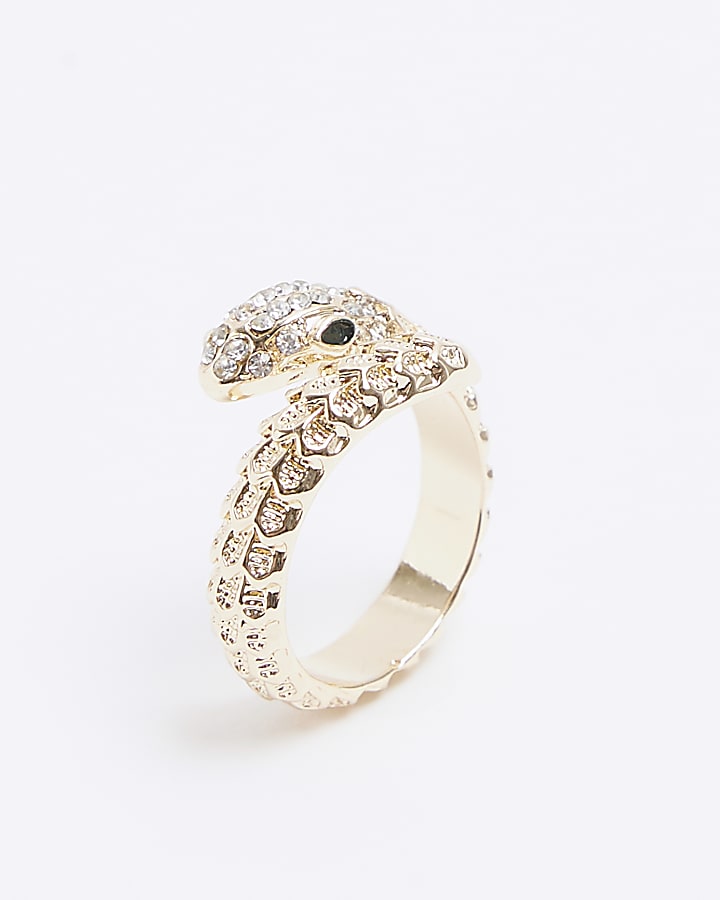 Gold colour snake wrap ring