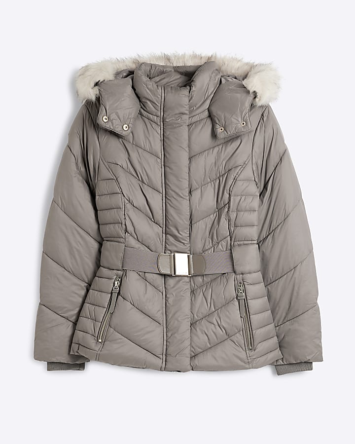 Beige  Slim Padded Jacket