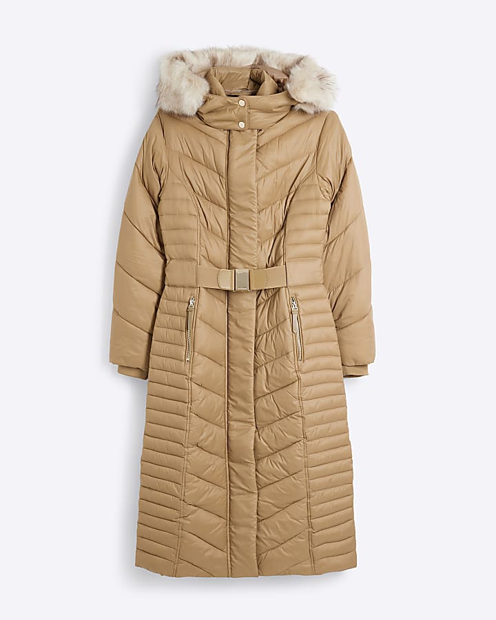 Brown Longline Padded coat