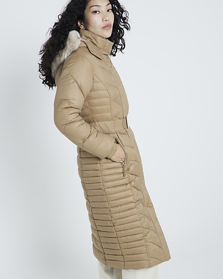 Brown Longline Padded coat