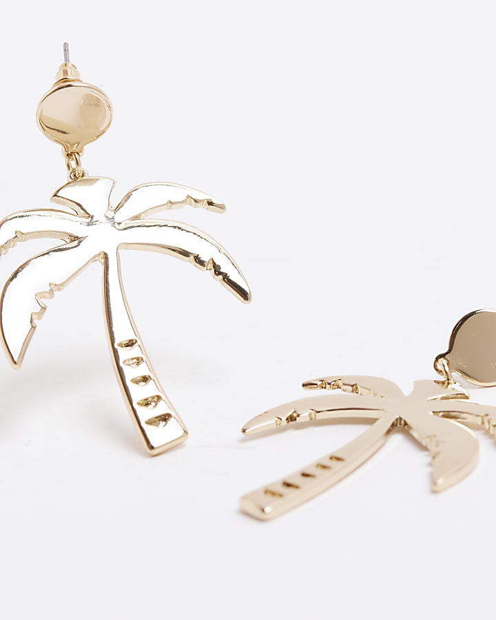 Gold colour palm tree earrings
