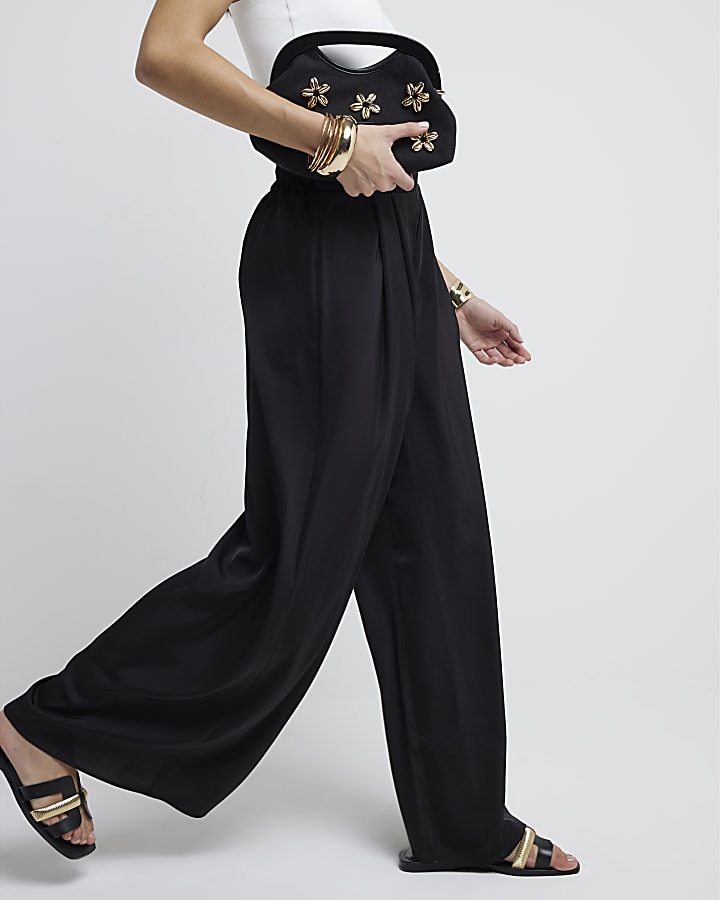 Black Palazzo Wide Leg Trousers