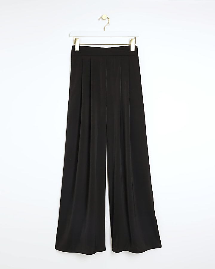 Black Palazzo Wide Leg Trousers