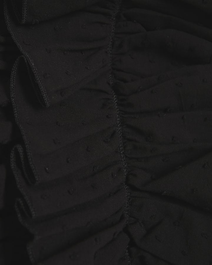 Black ruffled bandeau top