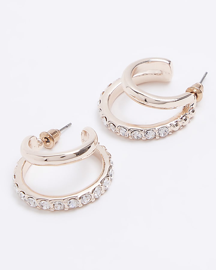 Rose Gold Double Hoop Earrings